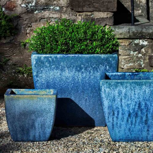 Lorimar Planter (terracotta In Blue Pearl) contemporary, terracotta, terra cotta, garden, planter