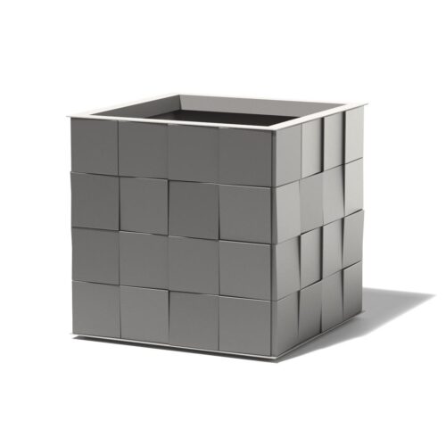 3d Aluminum Cube Planter Material: Aluminum Finish: Charcoal Grey