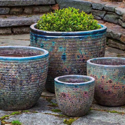 Aspara Planter Set (glazed Terracotta In Angkor Green Mist) contemporary, terracotta, terra cotta, garden, planter