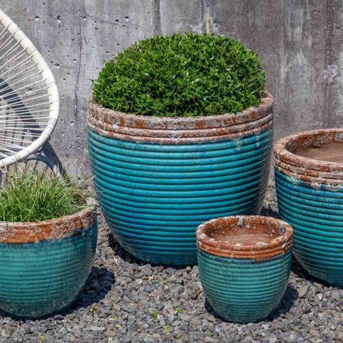 Nevis Planter (terracotta In Beachcomber Aqua) contemporary, terracotta, terra cotta, garden, planter