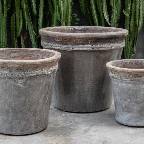 Baia Planter (glazed Terracotta In Beachcomber Grey Mist) contemporary, terracotta, terra cotta, garden, planter