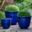 Origo Planter Set (terracotta In Riviera Blue) contemporary, terracotta, terra cotta, garden, planter