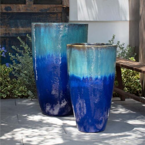 Havana Planter (terracotta In Running Aqua) contemporary, terracotta, terra cotta, garden, planter
