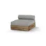 Aik01 F36 T38 C60 Aiko Deep Module Armless, Drift Look Teak Original Finish, Hpl Alpes White, Cushion Sunbrella Sailcloths Seagull Grey