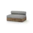 Aik02 F36 T38 C60 Aiko Comfort Module Armless, Drift Look Teak Original Finish, Hpl Alpes White, Cushion Sunbrella Sailcloths Seagull Grey