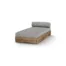 Aik06 F36 T38 C60 Aiko Lounger, Drift Look Teak Original Finish, Hpl Alpes White, Cushion Sunbrella Sailcloths Seagull Grey