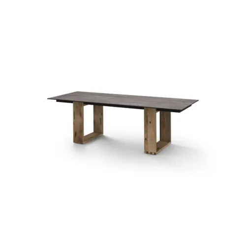 Aik51 F36 T52 Aiko Dining Table 240x98x76h Cm, Drift Look Teak Original Finish, Hpl Laterite