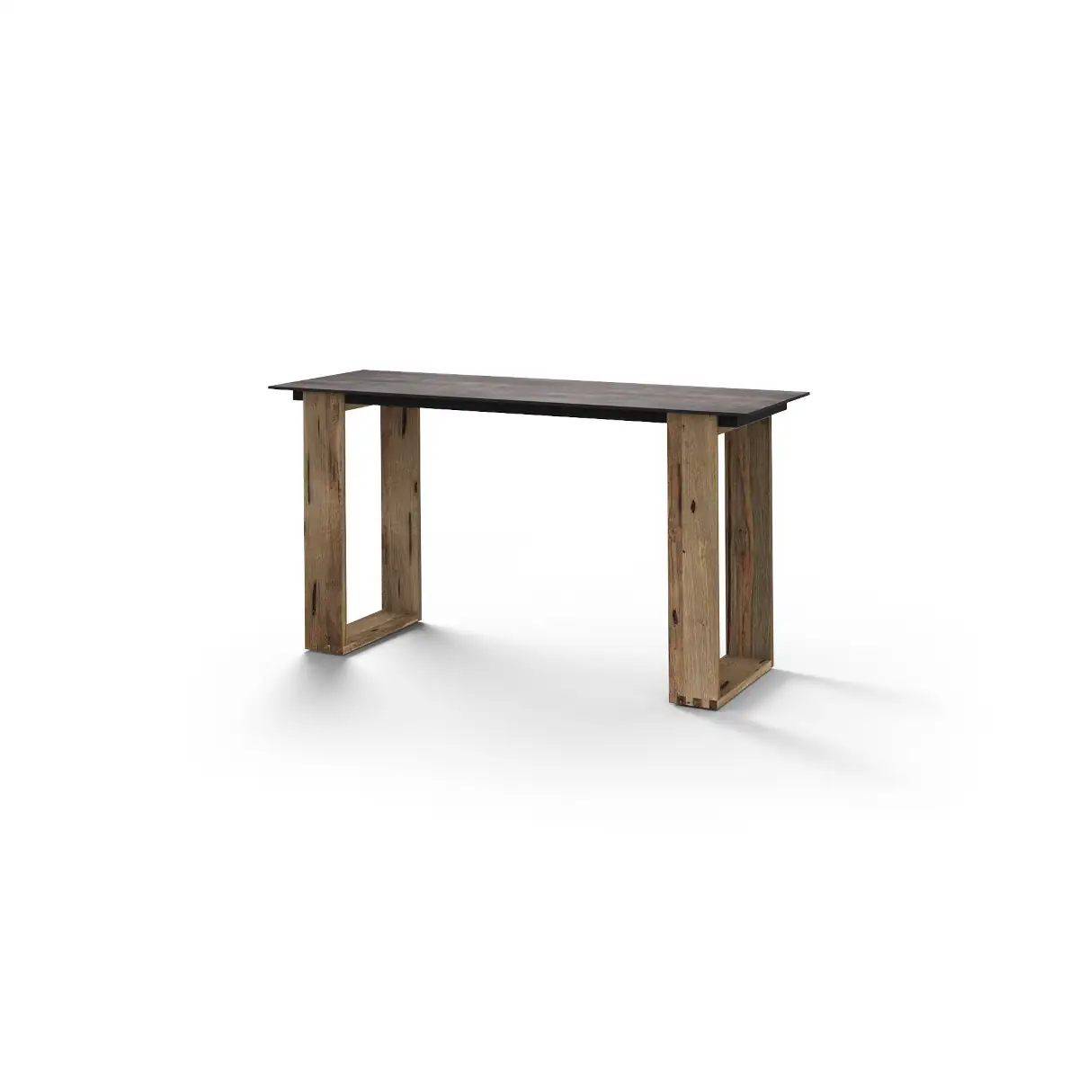 Aik54 F36 T52 Aiko Bar Table 200x70x105h Cm, Drift Look Teak Original Finish, Hpl Laterite