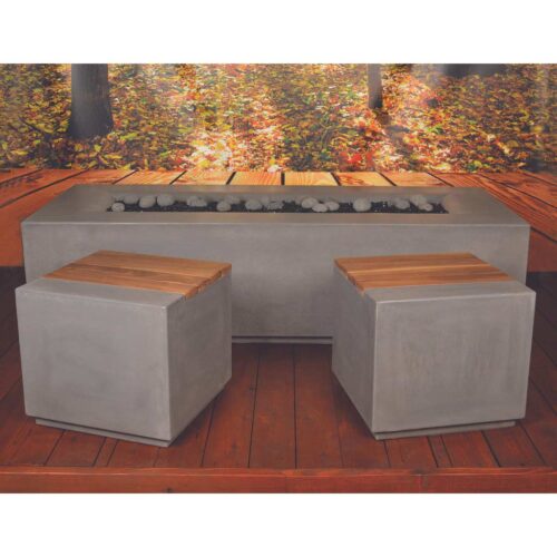 Aura Fire Table With Stools Material : Gfrc aura fire table modern outdoor natural gas propane