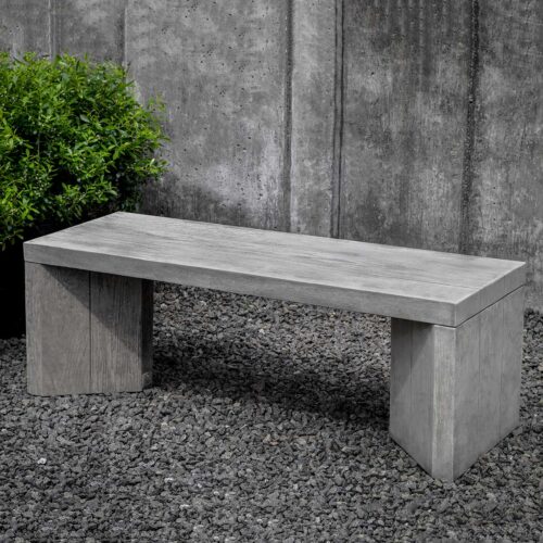Chenes Brut Bench (cast Stone In Greystone Finish)
