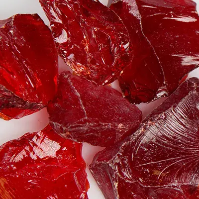 Chunky Red Fire Glass
