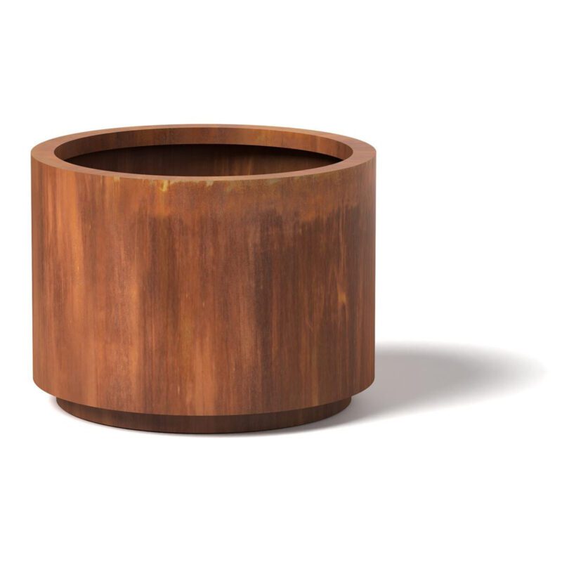 Cylinder Planter Material: Mild Steel Finish: Natural Rust cylinder metal planter planters garden decor modern