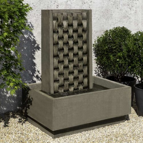 M Weave Fountain (cast Stone In Alpine Stone Finish)