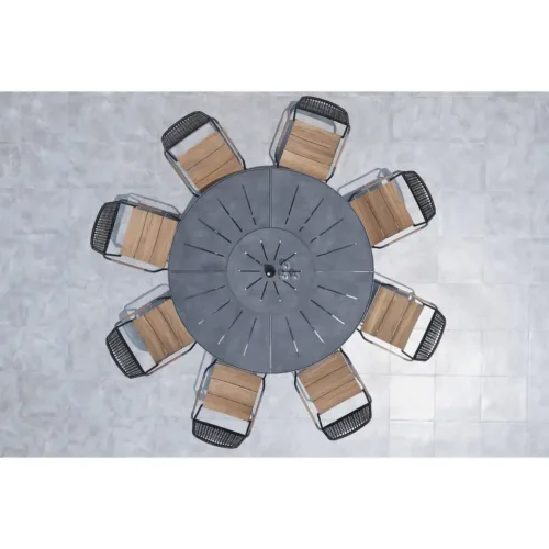 Meika Round Tbl Hpl Stacking Chair Wicker 1