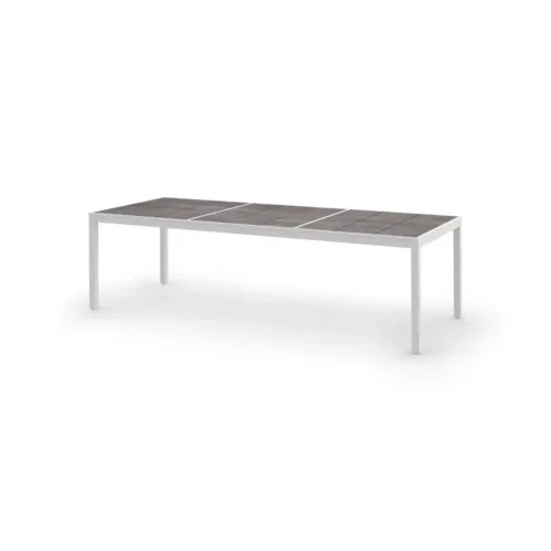 Mz433 F03a T52 Allux Dining Table 270x100x76h Cm, Aluminum White, Hpl Laterite