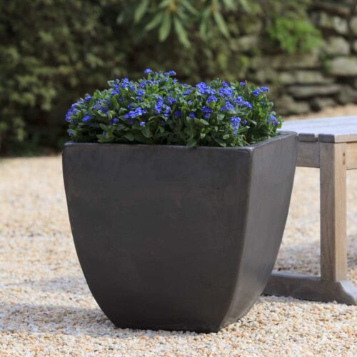 Mika Square Planter (terracotta In Graphite Glaze) contemporary, terracotta, terra cotta, garden, planter