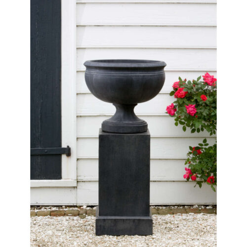 Wburg Plantation Urn w/ Classic Tall Pedestal PPD4-4 Nero Nuovo
