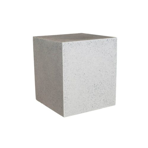 Square Table Stool 16" X 18" (fiber Resin And Aggregate In Natural Stone)