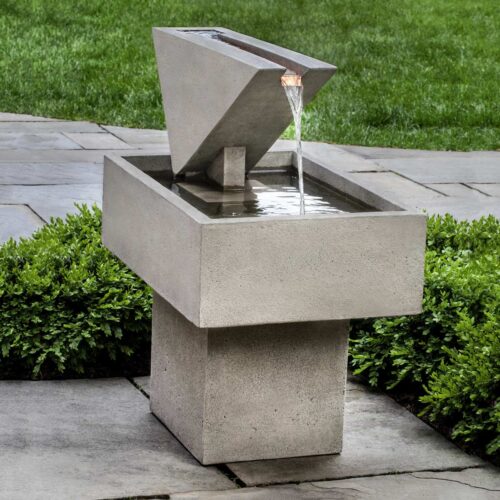 Triad Fountain (cast Stone In Greystone Finish)