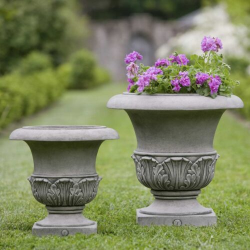 Williamsburg Acanthus Planters (cast Stone In Alpine Stone Finish) cast stone, garden, traditional, planter, urn
