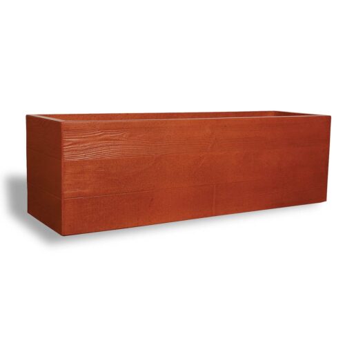 Aspen Rectangle Low Planter (glass Fiber Reinforced Concrete In Deep Amber Perma Spec Finish)