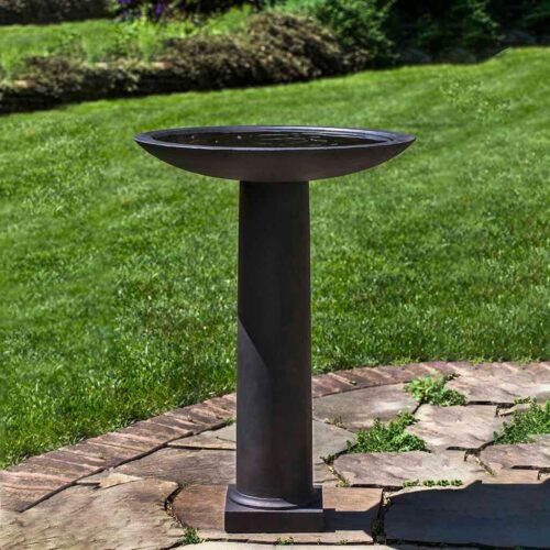 Metropolitan Birdbath (cast Stone In Nero Nuovo Finish)