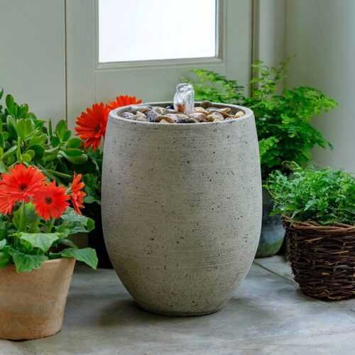 Bebel Pebble Fountain (cast Stone In Greystone Finish)