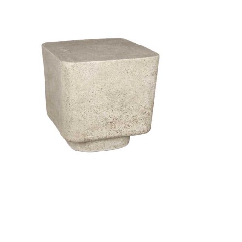 Block Stool (fiberglass Resin And Aggregate In Aged Stone Finish)