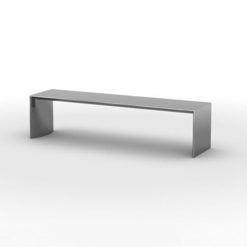 Bow Metal Bench: Polished Stainless Steel
