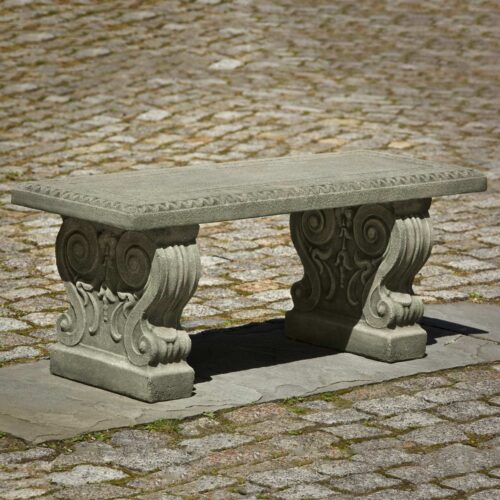 Classic Garden Bench (cast Stone In Alpine Stone Finish)