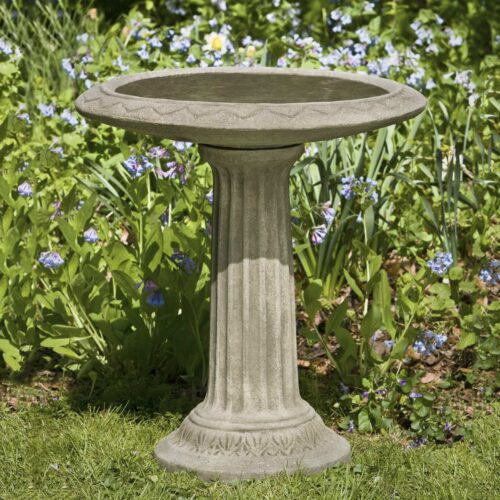 Cottage Garden Birdbath Fountain (cast Stone In Verde Finish)