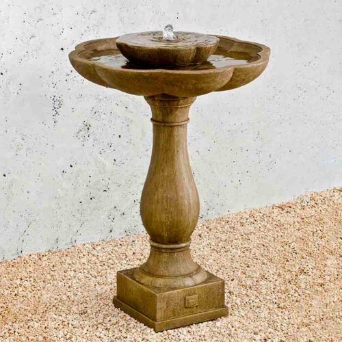 Flores Pedestal Fountain (cast Stone In Aged Limestone)