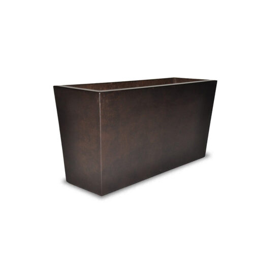 Geo Rectangle Planter (glass Fiber Reinforced Concrete In Dark Walnut Perma Spec Finish)