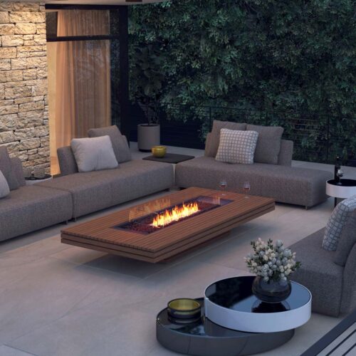 Gin 90 Low Fire Pit Table (teak)