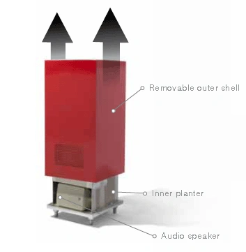 Inner Layer Speaker Planter metal planters with integrated speakers