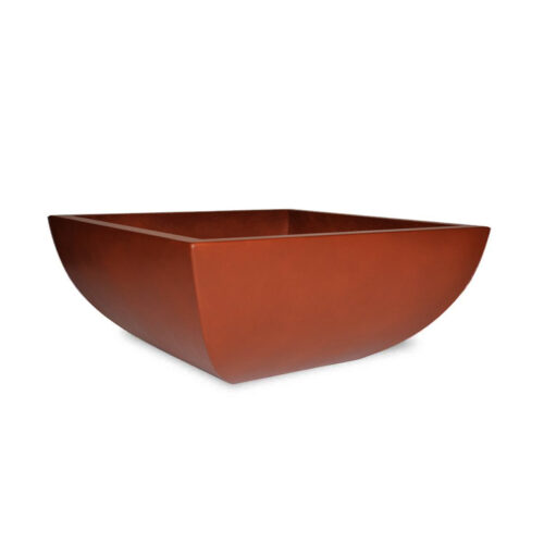 Legacy Square Low Bowl Planter (glass Fiber Reinforced Concrete In Deep Amber Perma Spec Finish)