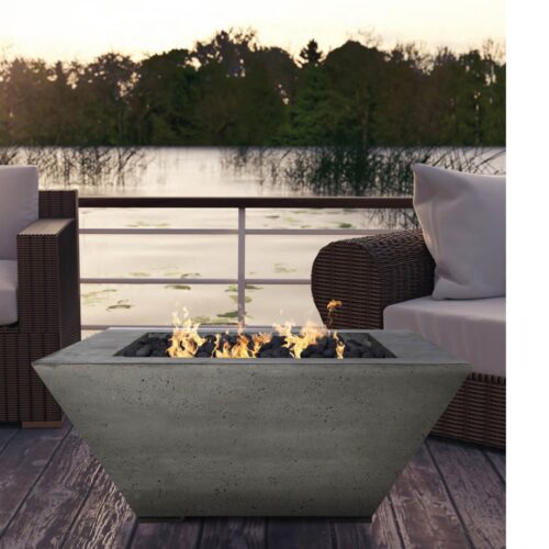 Lombard Fire Pit (glass Fiber Reinforced Cement In Pewter With Lava Rock)