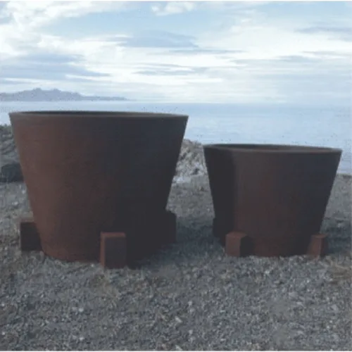 Low Round Taper Planter Prod 46705 low round taper garden planter yard art garden decoriron planter garden planters