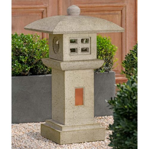 Ana Ly Lantern (cast Stone In Verde)