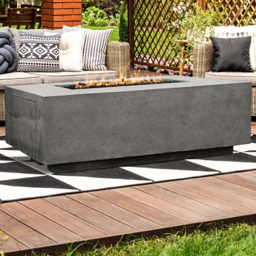Portos 68 Fire Table W/ Propane Enclosure (gfrc In Pewter)