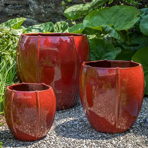 Rib Vault Planters Red 8850 18603 95631 Lg terra cotta garden planter