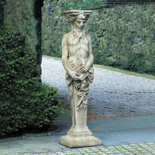 Tall Satyr (cast Stone In Aged Limestone)
