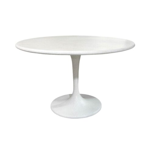 Spindle Dining Table (fiberglass Resin And Aggregate In White Stone Finish)