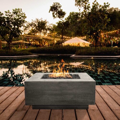 Tavola 42 Fire Table (gfrc In Pewter)