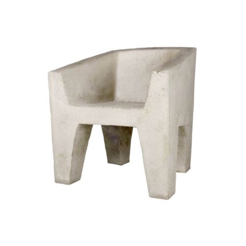 Van Eyke Armchair (fiber Resin And Aggregate In White Stone)