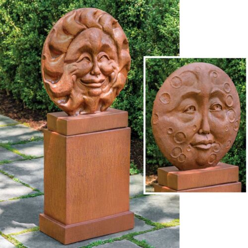 Vernal Equinox With Equinox Pedestal (cast Stone In Ferro Rustico Nuovo Finish)